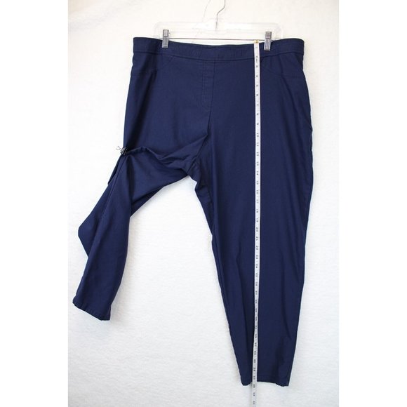 Laura Scott  Pull On Ankle Pants Women XXL  Straight Leg Stretch Comfort Blue - Picture 8 of 10